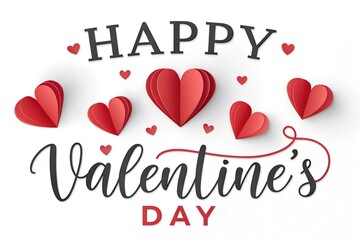 Valentine's Day Text with Floating Hearts