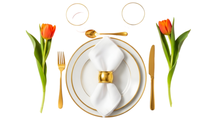 Elegant Table Setting with Tulips