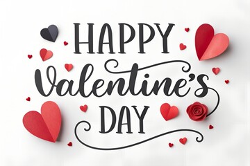 Classic Happy Valentine's Day with Heart Motif