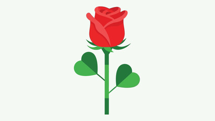 Obraz premium A vibrant solitary red bloom with charming heart-shaped foliage symbolizing affection and natural