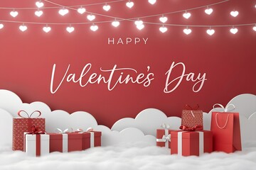Elegant Happy Valentine&rsquo;s Day Script Background