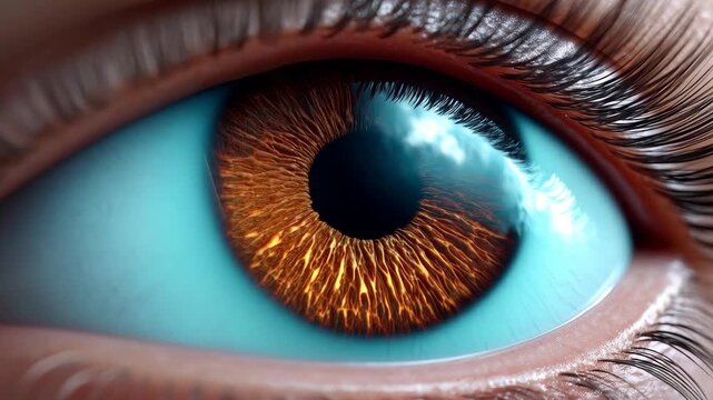 Eye of the Beholder: A close-up view of an eye, the rich brown iris contrasting with the cerulean blue of the sclera, capturing the depth and intricate detail of the human visual system.