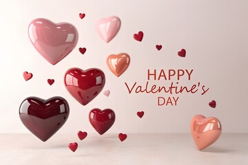 Romantic Heart Balloons Valentine Background