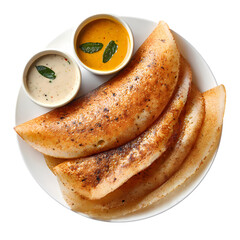 Crispy golden fried burrito filled with savory meat and cheese served with fresh herbs isolated on transparent background