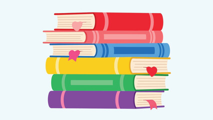 Vibrant stack of beloved books showcasing a passion for reading and diverse learning resources