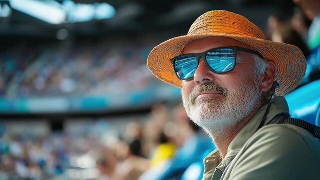 swimming fan watching match in pool stadium video