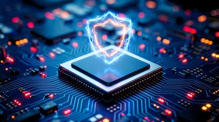 Holographic shield protecting a central processing unit on a circuit board