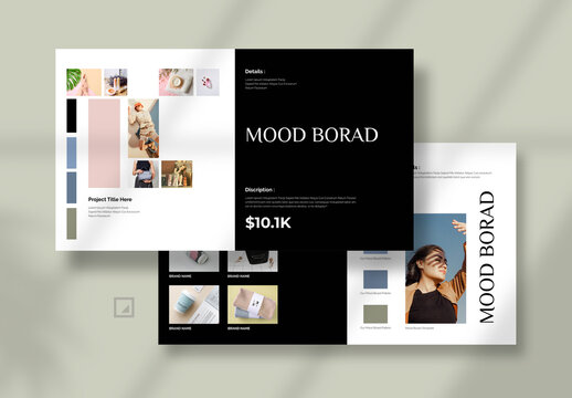 Simple Black Mood Board Layout