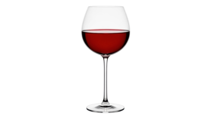 Elegant red wine in a glass isolated PNG, alcoholic beverage for celebrations and special occasions on transparent background