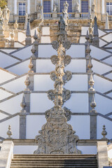 Stairs dedicated to five senses in Sanctuary of Bom Jesus do Monte in Tenoes, Portugal