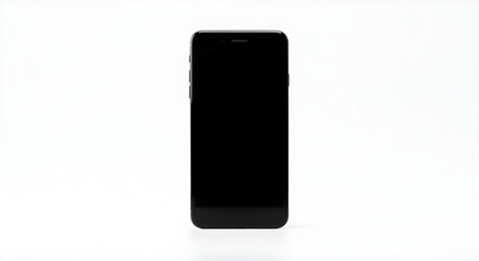 Naklejka premium Smartphone Mockup with Empty Screen Isolated on White Background Mobile Display Template