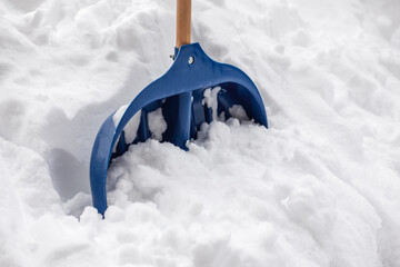 Snow Shovel for Cleaning Snow in Winter Snowfall. 