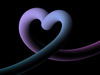 ネオン調ハートの抽象背景デザイン /Neon Heart Abstract Background Vector