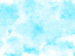 Obraz premium 淡いスカイブルーの水彩にじみが広がる爽やかな抽象背景テクスチャ 清潔感のあるデザイン向け ベクター非透過素材/Light Sky Blue Watercolor Wash Abstract Background Texture with Soft Bleed for Clean and Fresh Design Vector Illustration 