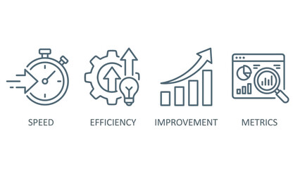 Business efficiency and improvement concepts with speed, metrics