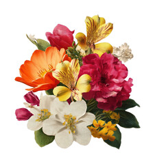 Fototapeta premium PNG Vibrant vintage floral illustration