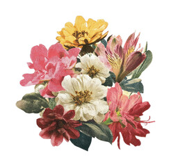 Fototapeta premium PNG Vintage floral bouquet illustration