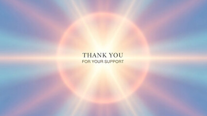 Vibrant thank you message with radiant sunny background and beams