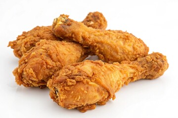 fried chicken wings isolated on white