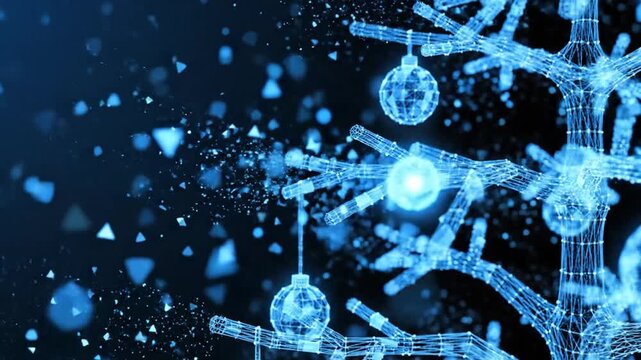 Molecular structures illuminated in blue light, showcasing crystalline formations and abstract scientific visualizations