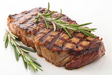 grilled steak with rosemary
