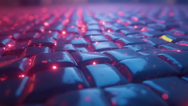 Shimmering Blue Mosaic Tiles with Sparkling Reflections