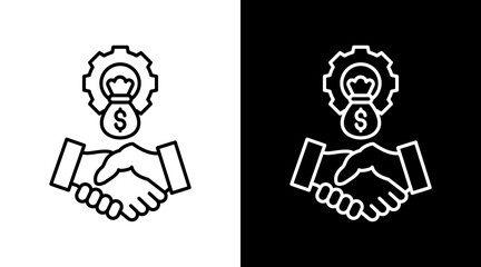 Fair Compensation White Icon Set Design