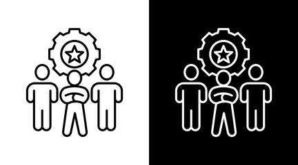 Leadership White Icon Set Design