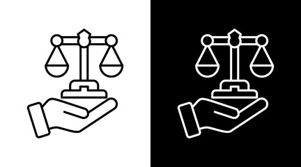 Impartiality White Icon Set Design