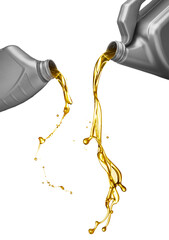 pouring engine oil