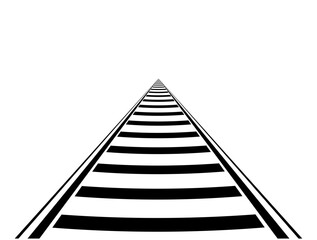 Black silhouette of a railway track isolated without background.