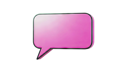 Pink Speech Bubble with Black Outline