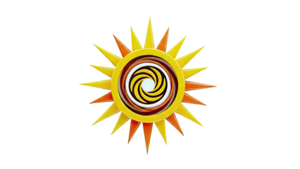 Stylized Sun Icon with Swirling Center