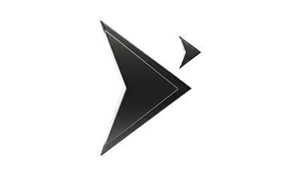 Two abstract black geometric shapes on a white background