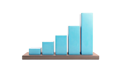 3D Bar Chart Showing Growth