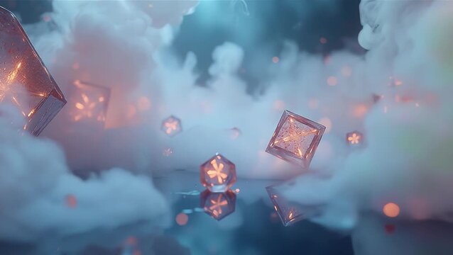 Ethereal Light and Floating Shapes in a Dreamlike Atmosphere