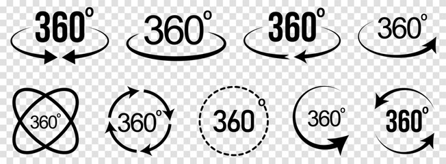 360 degree views icons set © WorldArt