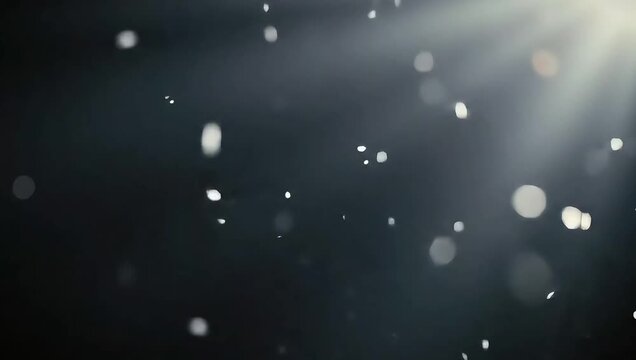 Captivating visual of soft focus light flares and delicate particulate matter drifting through an atmospheric void, creating an ethereal and mysterious abstract background