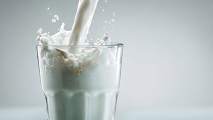 pouring milk into a glass