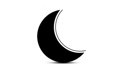 Crescent Moon Icon Isolated on White Background