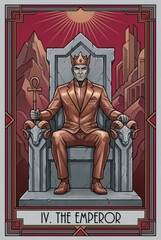 The Emperor Tarot Card Illustration Featuring a Regal Figure