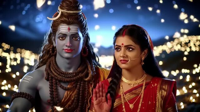 Hindu Gods Shiva and Parvati.