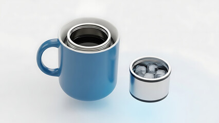 Mug With Removable Ice Core Mockup Rapid Cooling Technology