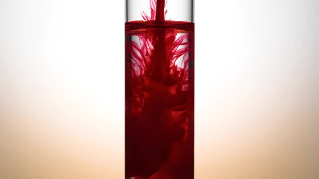 Red liquid mixing in test tube