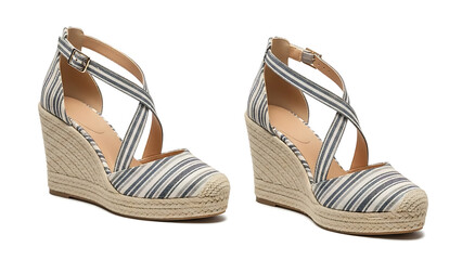 Women's Wedge Sandals Espadrille Style Mockup Summer Beach Floating