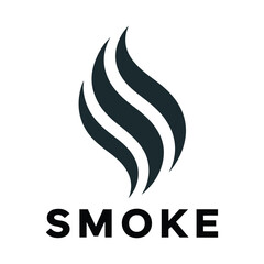 Naklejka premium Smoke logo with flame design and text on white background