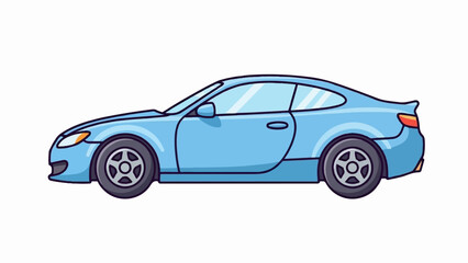 Obraz premium A stylized, light blue sports coupe with black tinted windows and silver wheels