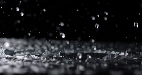 B-roll video capturing water splashing against a dark surface in slow motion - Powered by Adobe