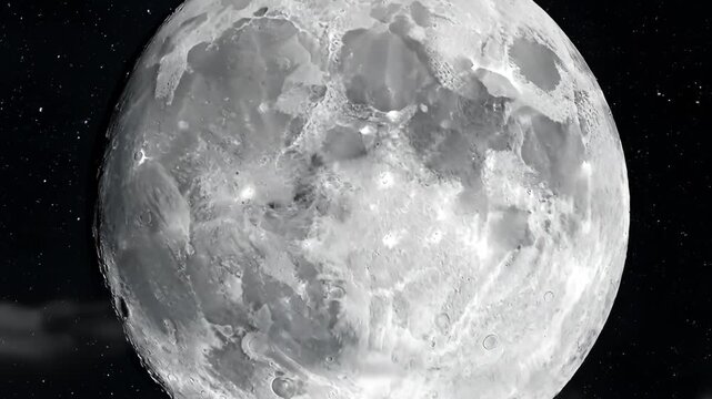 Full moon in night sky with clouds