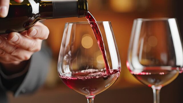 Red wine being poured into glass